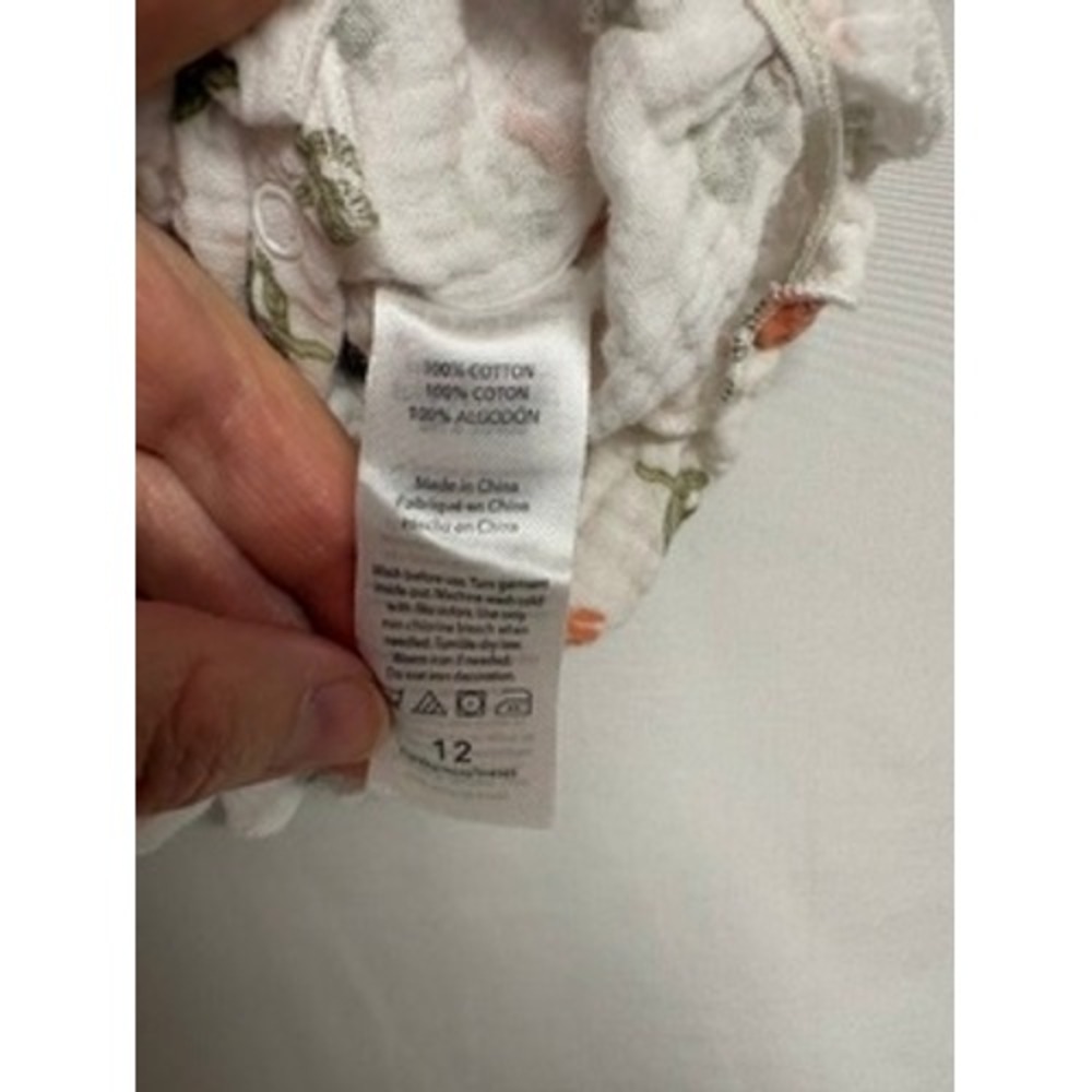 Emily and Oliver Baby Girls Floral Muslin Romper White Pink 12M 100% Cotton - Picture 4 of 5